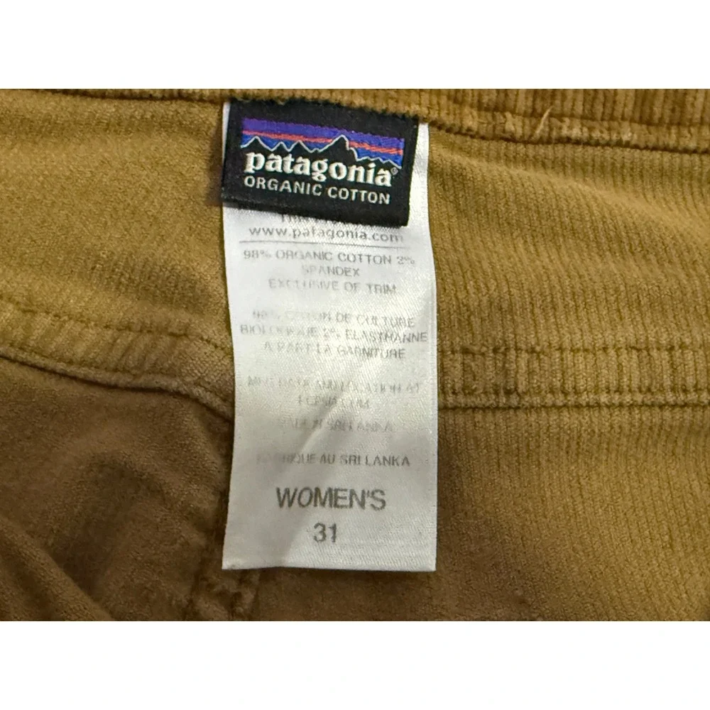 Patagonia Corduroy Pants Women 31 Brown Organic Cotton Slim‎ Straight Leg